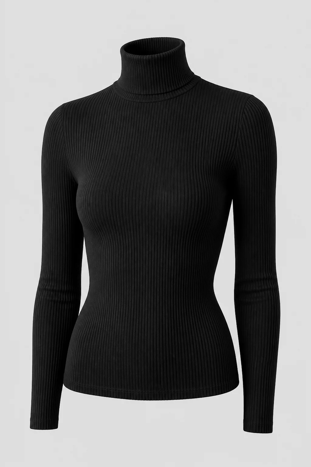 Ribbed Turtleneck Top